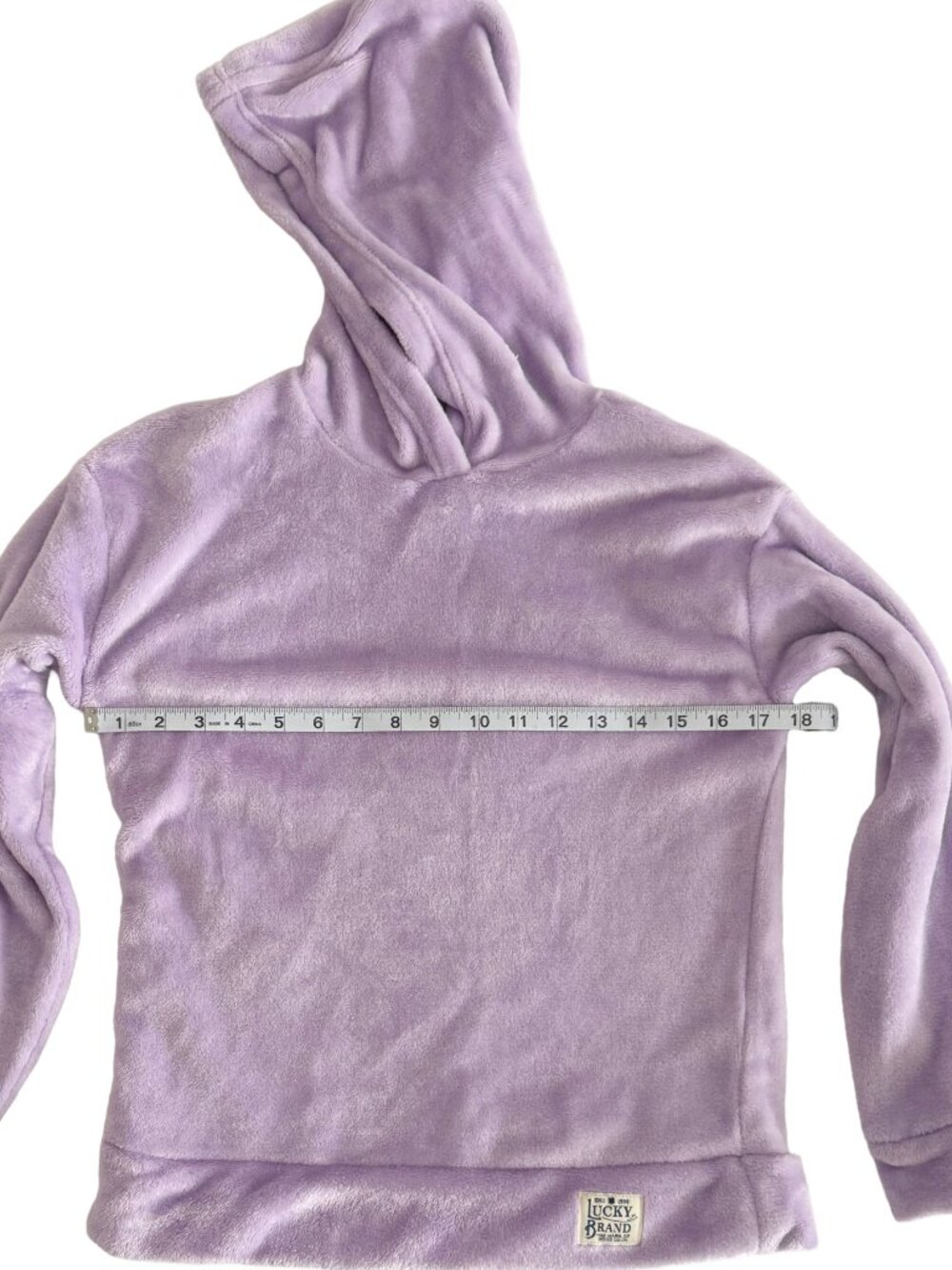 Lucky Brand Plush Hoodie Youth L 14/16 Lilac Soft Fleece - Picture 4 of 4
